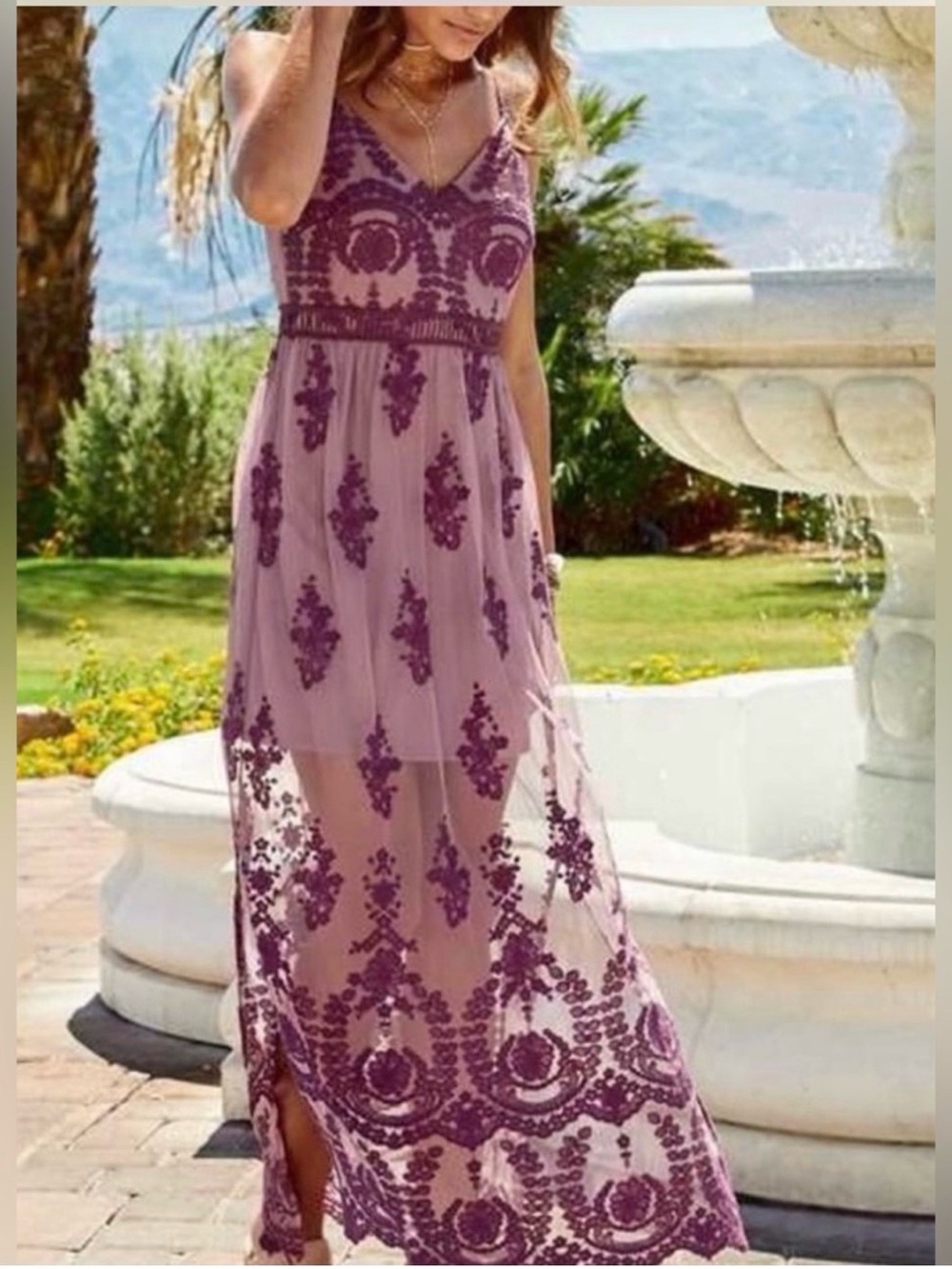 Altar’d State  Boho Embroidered V-Neck dress